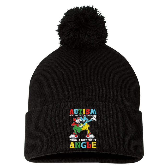 Teacher Autism Seeing The World From A Different Angle Pom Pom 12in Knit Beanie