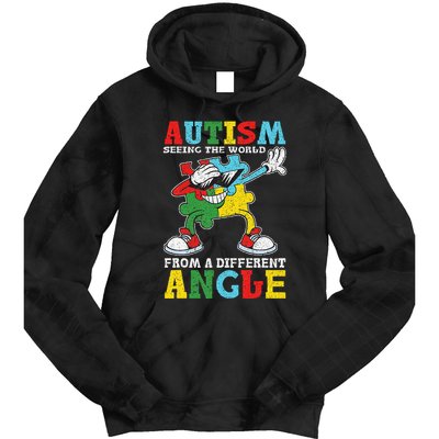 Teacher Autism Seeing The World From A Different Angle Tie Dye Hoodie