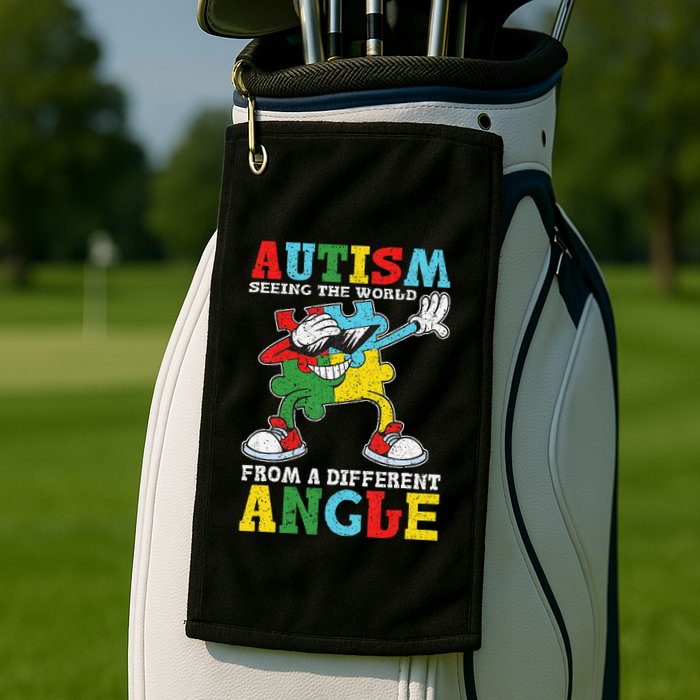 Teacher Autism Seeing The World From A Different Angle Golf Towel