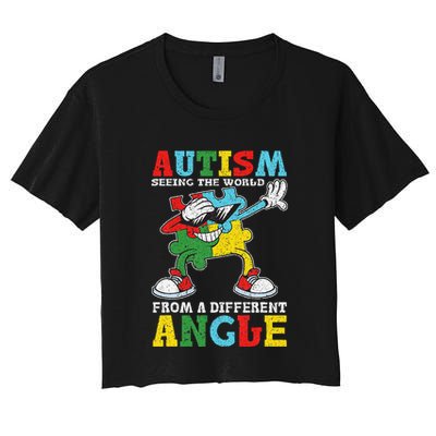 Teacher Autism Seeing The World From A Different Angle Crop Top