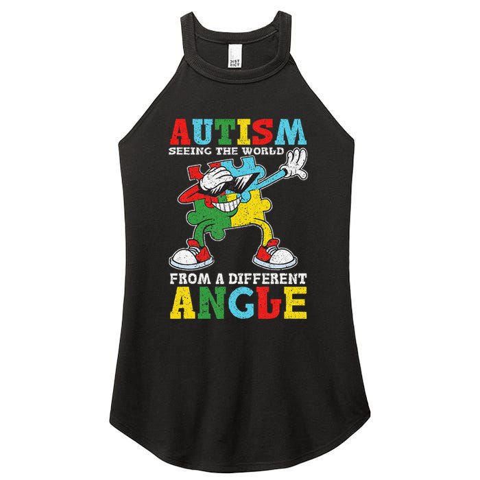Teacher Autism Seeing The World From A Different Angle Women's Perfect Tri Rocker Tank