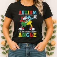 Teacher Autism Seeing The World From A Different Angle Womens T-Shirt