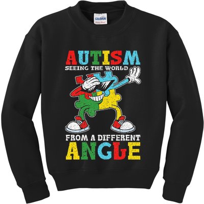 Teacher Autism Seeing The World From A Different Angle Kids Sweatshirt