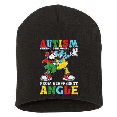Teacher Autism Seeing The World From A Different Angle Short Acrylic Beanie