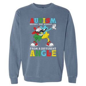 Teacher Autism Seeing The World From A Different Angle Garment-Dyed Sweatshirt