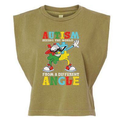 Teacher Autism Seeing The World From A Different Angle Garment-Dyed Women's Muscle Tee
