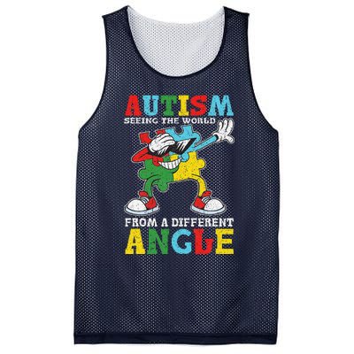 Teacher Autism Seeing The World From A Different Angle Mesh Reversible Basketball Jersey Tank