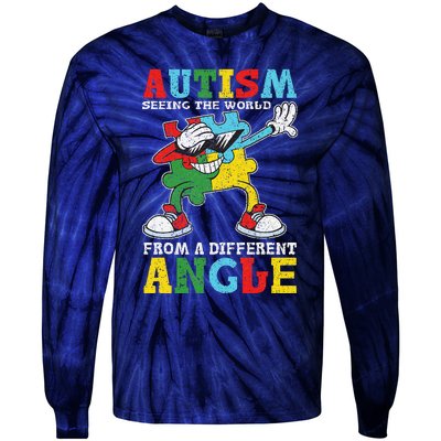 Teacher Autism Seeing The World From A Different Angle Tie-Dye Long Sleeve Shirt