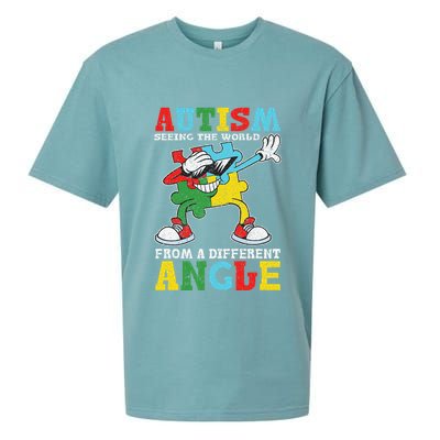 Teacher Autism Seeing The World From A Different Angle Sueded Cloud Jersey T-Shirt