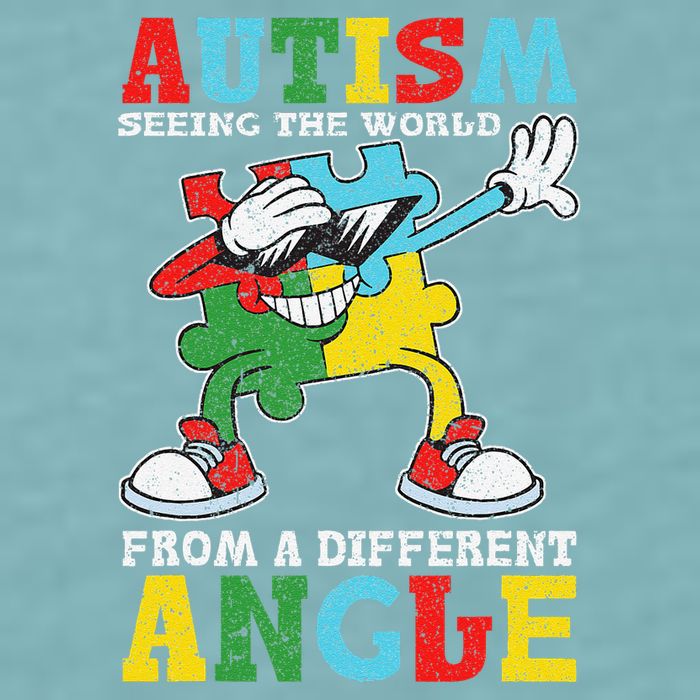 Teacher Autism Seeing The World From A Different Angle Sueded Cloud Jersey T-Shirt