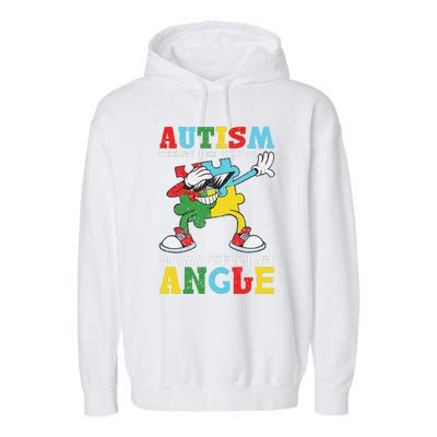 Teacher Autism Seeing The World From A Different Angle Garment-Dyed Fleece Hoodie