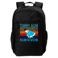 Tummy Ache Survivor Vintage Retro Sunset Stomach Hurts Memes Daily Commute Backpack