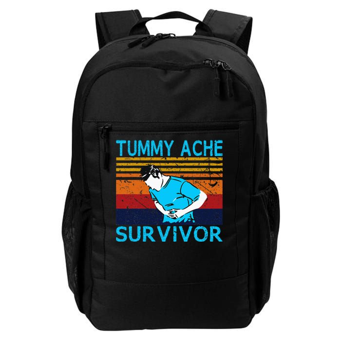 Tummy Ache Survivor Vintage Retro Sunset Stomach Hurts Memes Daily Commute Backpack