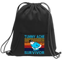 Tummy Ache Survivor Vintage Retro Sunset Stomach Hurts Memes Sweatshirt Cinch Pack Bag