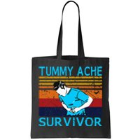 Tummy Ache Survivor Vintage Retro Sunset Stomach Hurts Memes Tote Bag