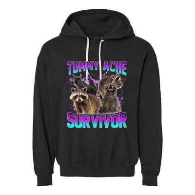 Tummy Ache Survivor Raccoon Garment-Dyed Fleece Hoodie