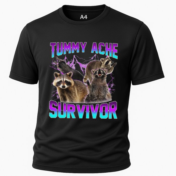 Tummy Ache Survivor Raccoon Cooling Performance Crew T-Shirt