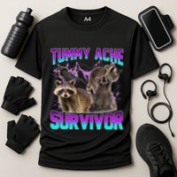 Tummy Ache Survivor Raccoon Cooling Performance Crew T-Shirt