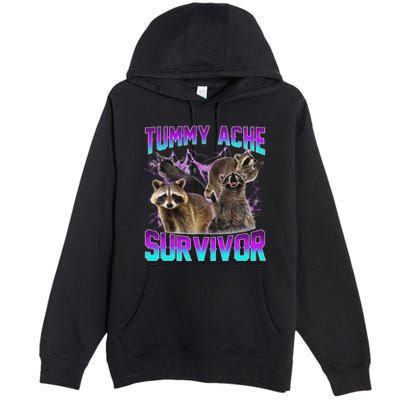 Tummy Ache Survivor Raccoon Premium Pullover Hoodie