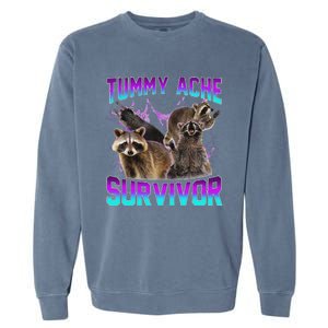 Tummy Ache Survivor Raccoon Garment-Dyed Sweatshirt