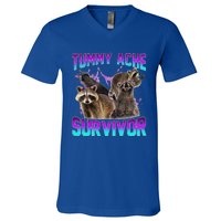 Tummy Ache Survivor Raccoon V-Neck T-Shirt