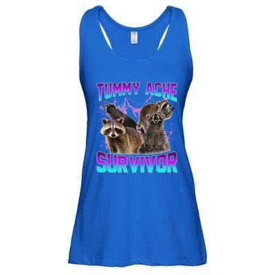 Tummy Ache Survivor Raccoon Ladies Essential Flowy Tank