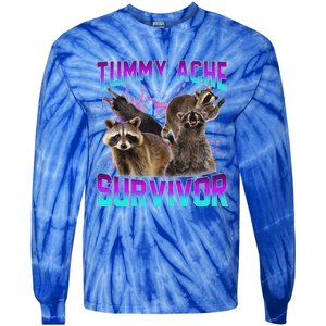 Tummy Ache Survivor Raccoon Tie-Dye Long Sleeve Shirt