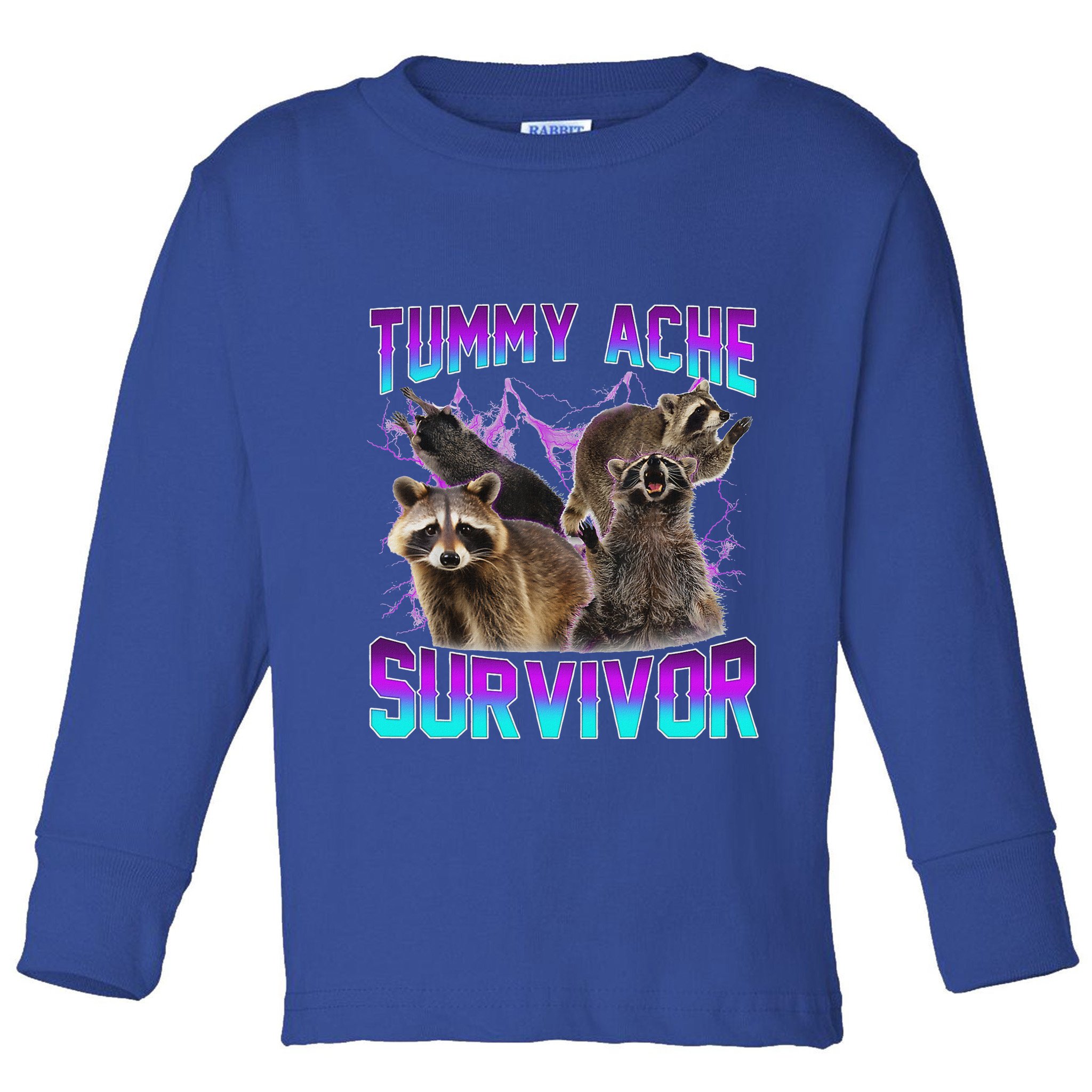 Tummy Ache Survivor Raccoon Toddler Long Sleeve Shirt