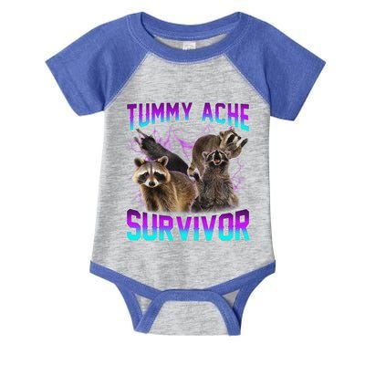 Tummy Ache Survivor Raccoon Infant Baby Jersey Bodysuit