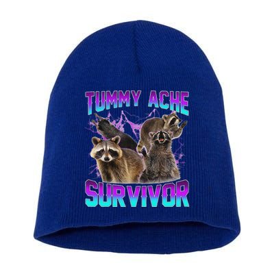 Tummy Ache Survivor Raccoon Short Acrylic Beanie