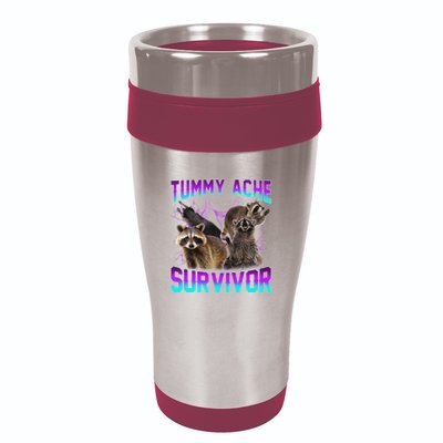 Tummy Ache Survivor Raccoon 16oz Travel Tumbler