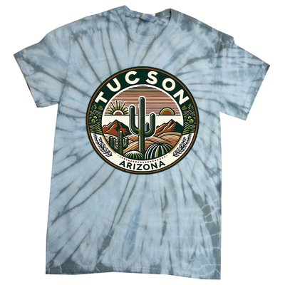 Tucson Arizona Southwestern Saguaro Cacti Desert Landscape Tie-Dye T-Shirt