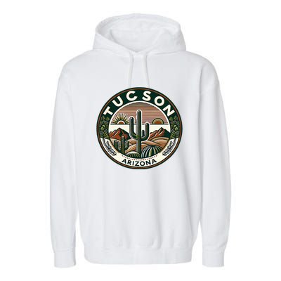 Tucson Arizona Southwestern Saguaro Cacti Desert Landscape Garment-Dyed Fleece Hoodie