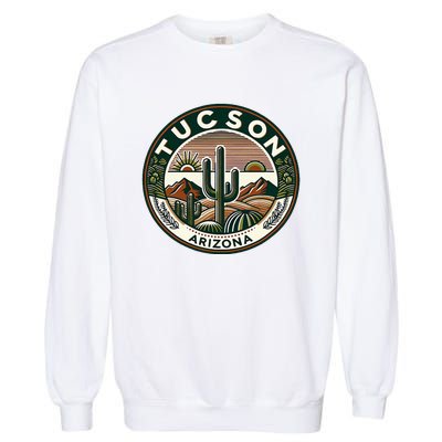 Tucson Arizona Southwestern Saguaro Cacti Desert Landscape Garment-Dyed Sweatshirt