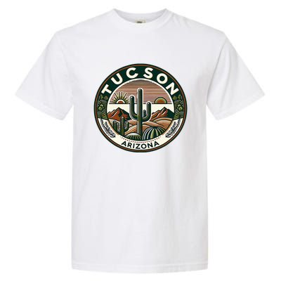 Tucson Arizona Southwestern Saguaro Cacti Desert Landscape Garment-Dyed Heavyweight T-Shirt