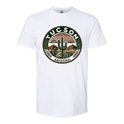 Tucson Arizona Southwestern Saguaro Cacti Desert Landscape Softstyle CVC T-Shirt