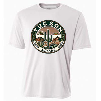 Tucson Arizona Southwestern Saguaro Cacti Desert Landscape Cooling Performance Crew T-Shirt