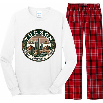 Tucson Arizona Southwestern Saguaro Cacti Desert Landscape Long Sleeve Pajama Set