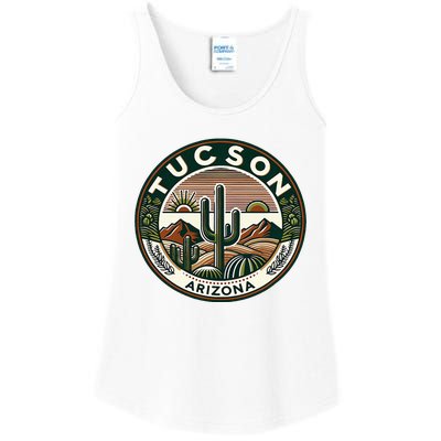 Tucson Arizona Southwestern Saguaro Cacti Desert Landscape Ladies Essential Tank