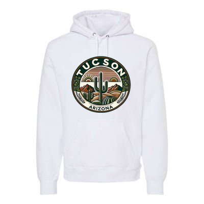 Tucson Arizona Southwestern Saguaro Cacti Desert Landscape Premium Hoodie