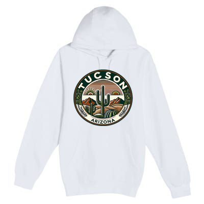 Tucson Arizona Southwestern Saguaro Cacti Desert Landscape Premium Pullover Hoodie