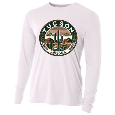 Tucson Arizona Southwestern Saguaro Cacti Desert Landscape Cooling Performance Long Sleeve Crew