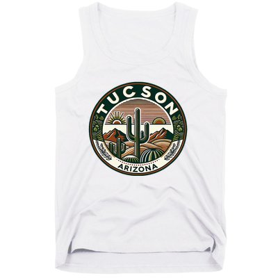 Tucson Arizona Southwestern Saguaro Cacti Desert Landscape Tank Top