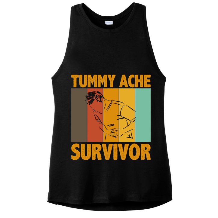 Tummy Ache Survivor Vintage Ladies PosiCharge Tri-Blend Wicking Tank