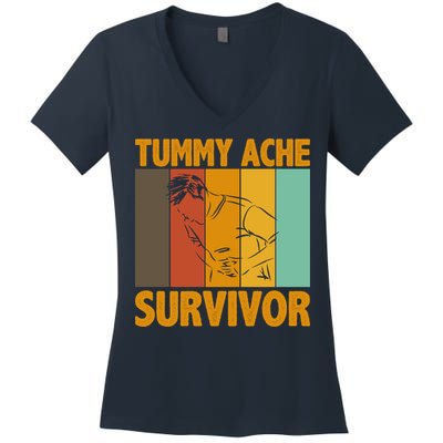 Tummy Ache Survivor Vintage Women's V-Neck T-Shirt