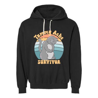 Tummy Ache Survivor Cat Garment-Dyed Fleece Hoodie