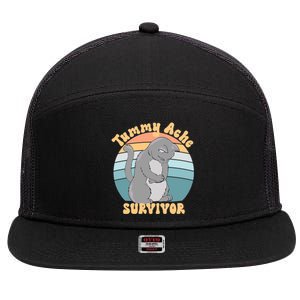 Tummy Ache Survivor Cat 7 Panel Mesh Trucker Snapback Hat