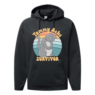 Tummy Ache Survivor Cat Performance Fleece Hoodie