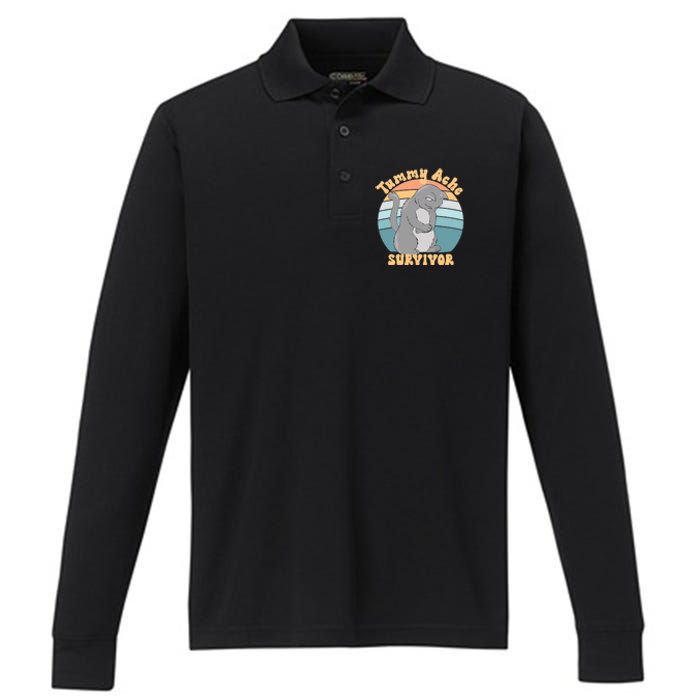 Tummy Ache Survivor Cat Performance Long Sleeve Polo