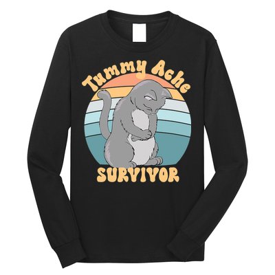 Tummy Ache Survivor Cat Long Sleeve Shirt